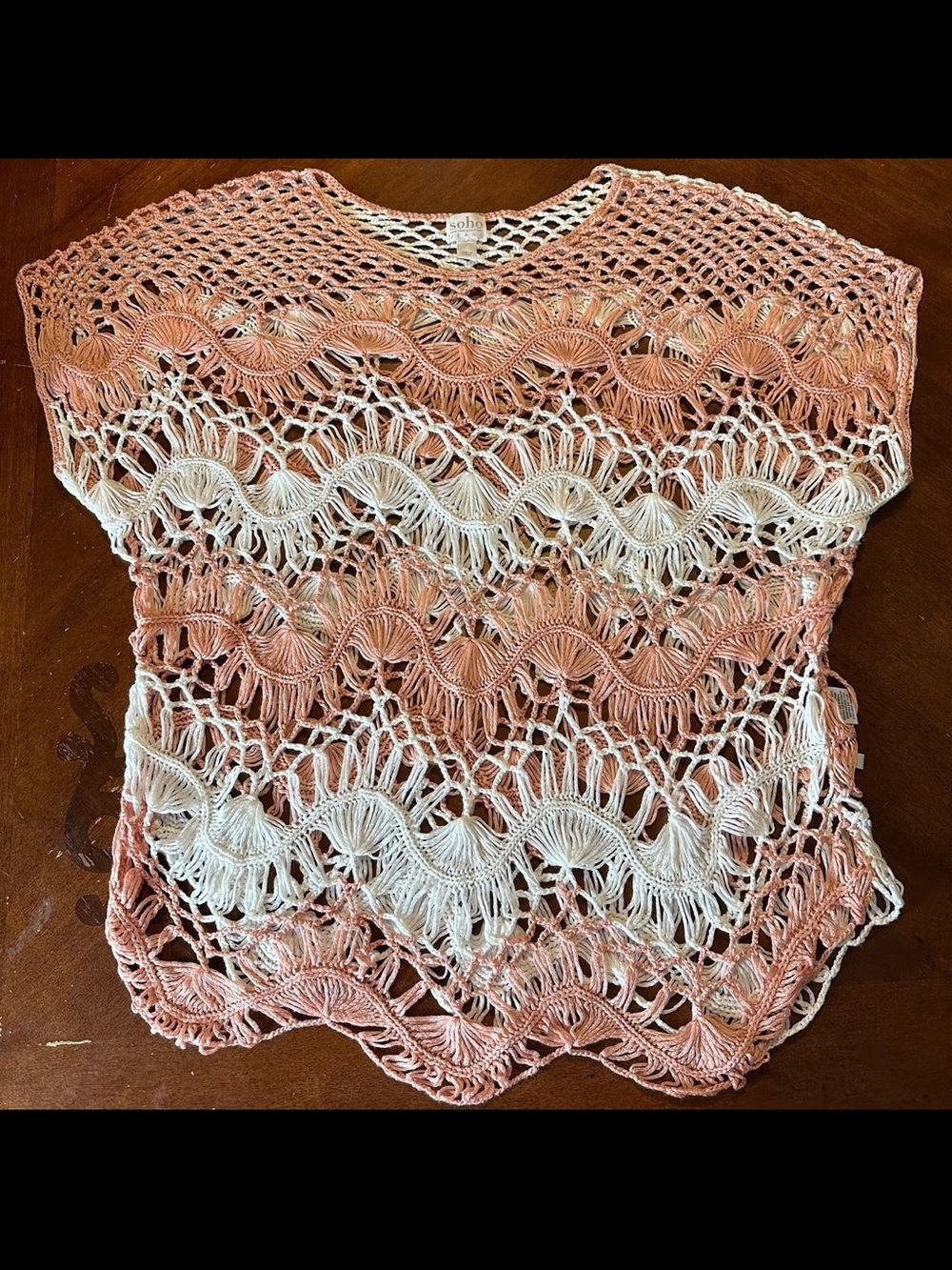 New York & Company Crochet Blouse Large